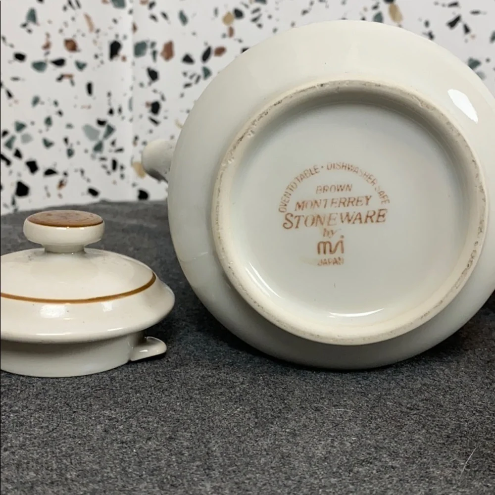 Vintage stoneware 70s teapot